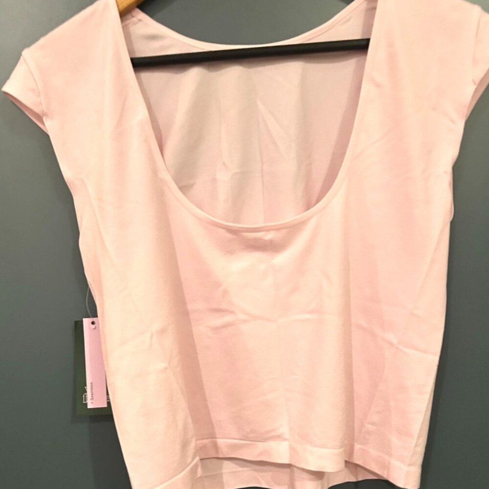 NWT Women's XL Cap Sleeve Seamless Top by Wild Fable, Pink MSRP $14 - Picture 3 of 3